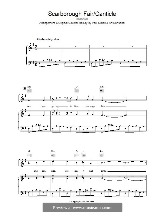 Scarborough Fair / Canticle von folklore Noten auf MusicaNeo