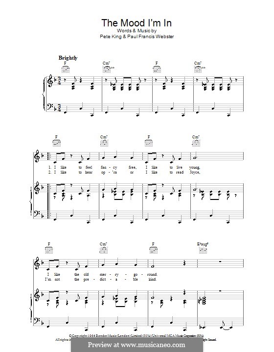 The Mood I'm in von P.F. Webster Noten auf MusicaNeo