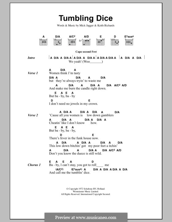 Tumbling Dice (The Rolling Stones) von K. Richards, M. Jagger auf MusicaNeo