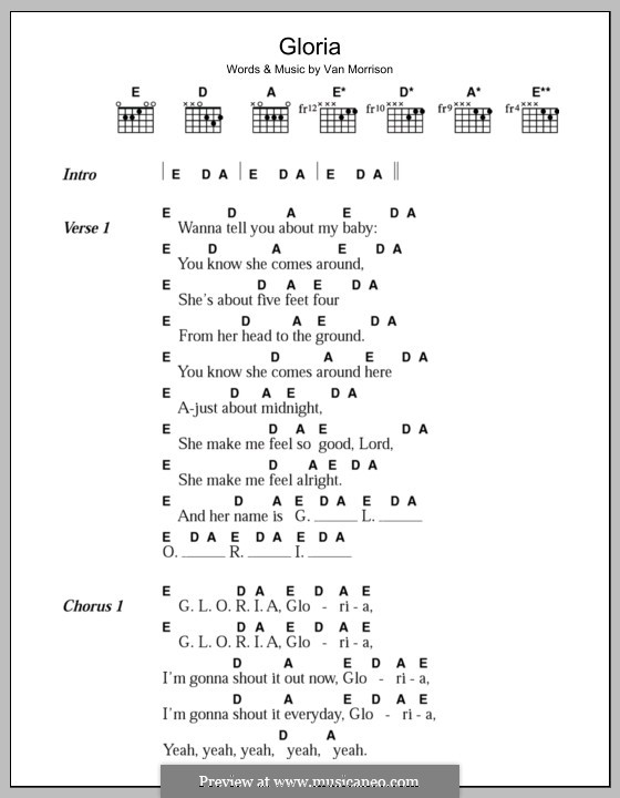 Gloria von V. Morrison Noten auf MusicaNeo