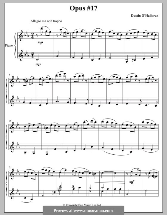 Opus 17 von D. O'Halloran Noten auf MusicaNeo