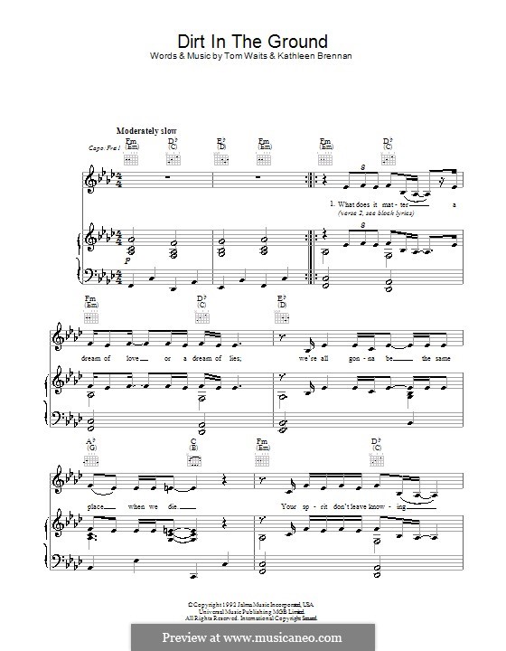 Dirt in the Ground von K. Brennan, T. Waits Noten auf MusicaNeo