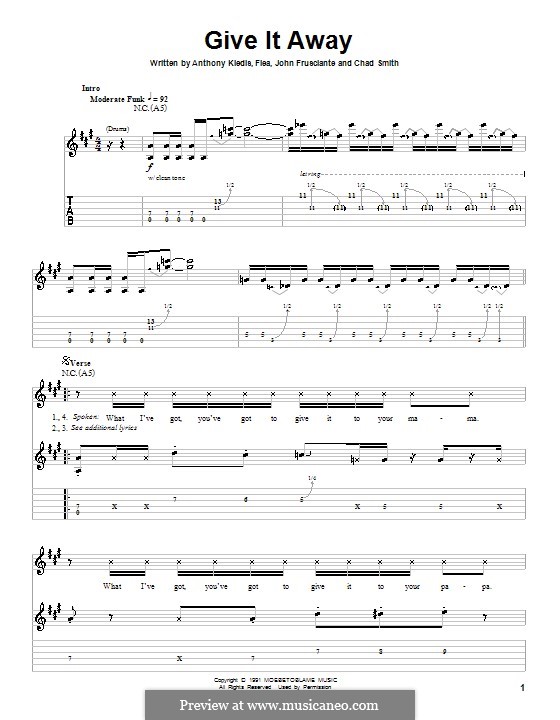 Give It Away (Red Hot Chili Peppers) von Flea, A. Kiedis, C. Smith, J