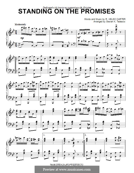Standing on the Promises von R.K. Carter Noten auf MusicaNeo
