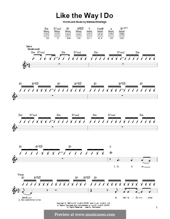 Like the Way I Do von M. Etheridge Noten auf MusicaNeo