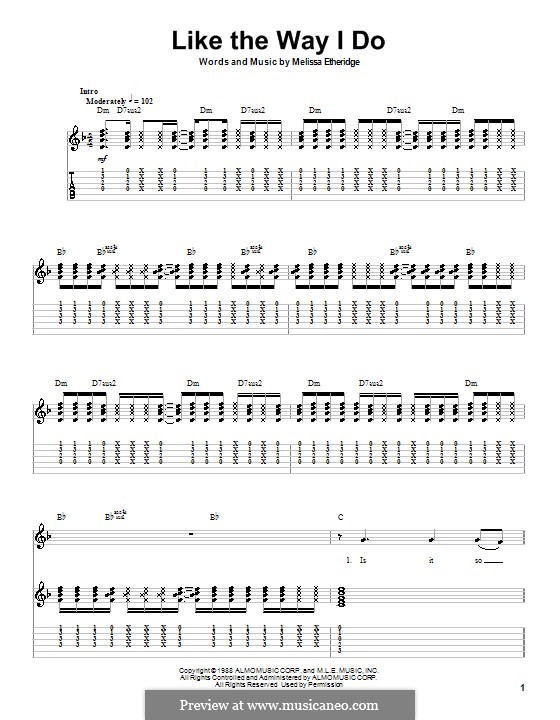 Like the Way I Do von M. Etheridge Noten auf MusicaNeo