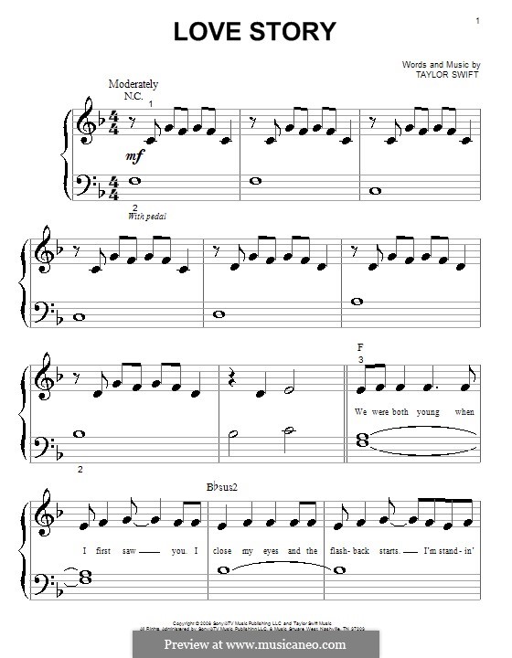 Love Story von T. Swift Noten auf MusicaNeo