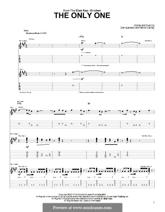 The Only One (The Black Keys) von D. Auerbach, P. Carney auf MusicaNeo