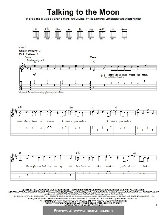 Talking to the Moon von A. Winkler, A. Levine, J. Bhasker, Bruno Mars