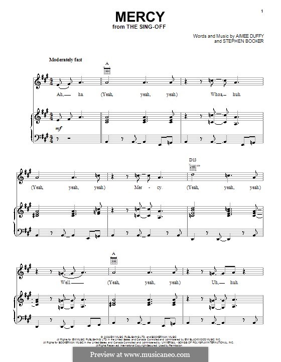 Mercy (Duffy) von A. Duffy, S. Booker Noten auf MusicaNeo