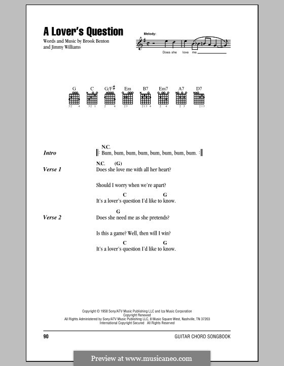 A Lover's Question (Clyde McPhatter) von B. Benton, J. Williams auf