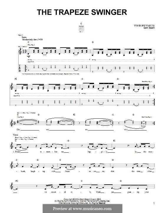 The Trapeze Swinger (Iron & Wine) von S. Beam Noten auf MusicaNeo