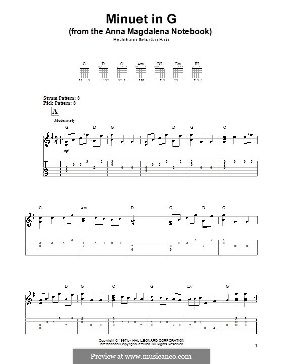 Nr.7 Menuett in Gdur, BWV Anh.116 (Die Notenbüchlein für Anna