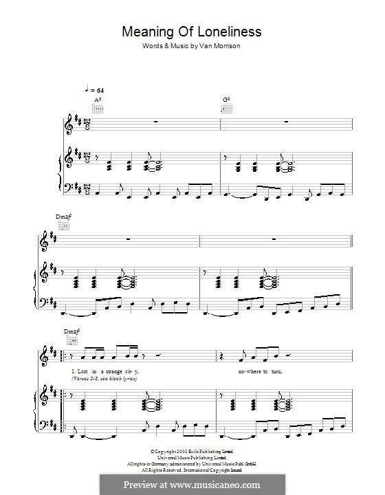 Meaning of Loneliness von V. Morrison Noten auf MusicaNeo