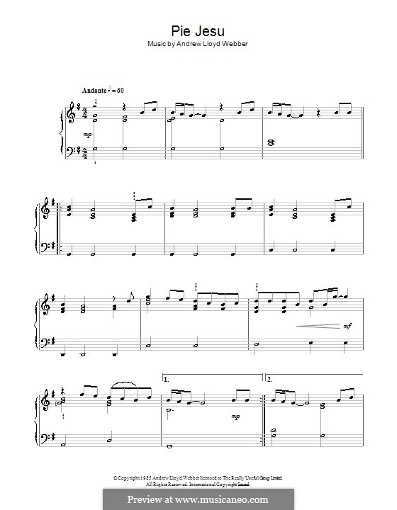 Pie Jesu (from Requiem) von A.L. ber Noten auf MusicaNeo