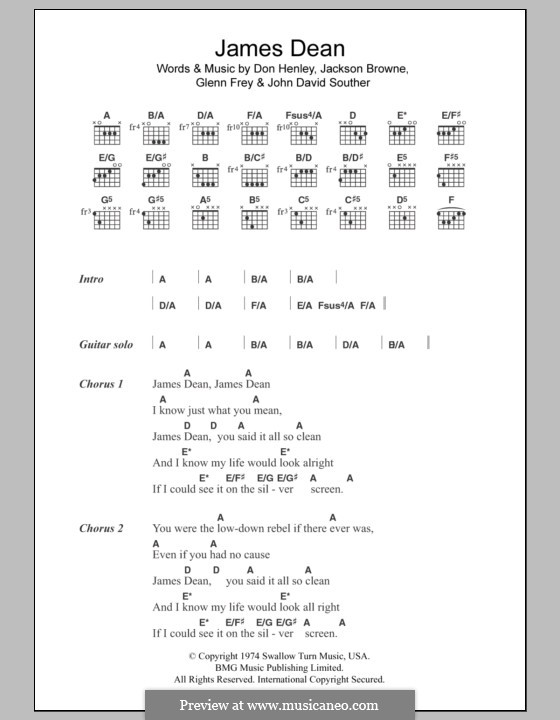 James Dean (The Eagles) von D. Henley, G. Frey, J.D. Souther, J. Browne