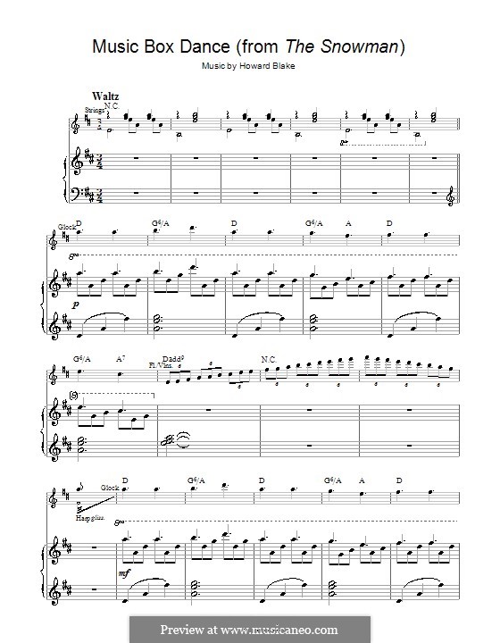 Music Box Dance (The Snowman) von H. Blake Noten auf MusicaNeo