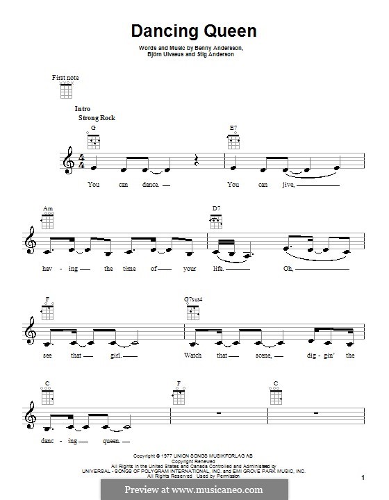 Dancing Queen (from Mamma Mia!) von B. Andersson, B. Ulvaeus, S. Anderson auf MusicaNeo