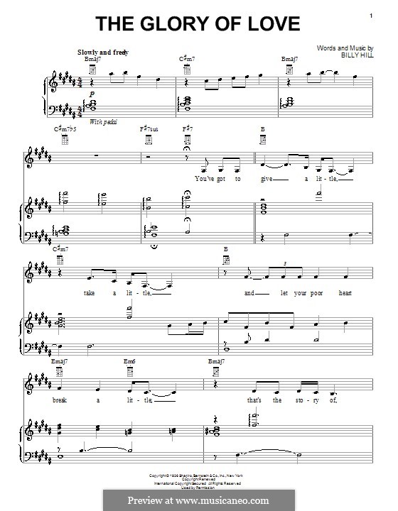 The Glory of Love (Bette Midler) von B. Hill Noten auf MusicaNeo