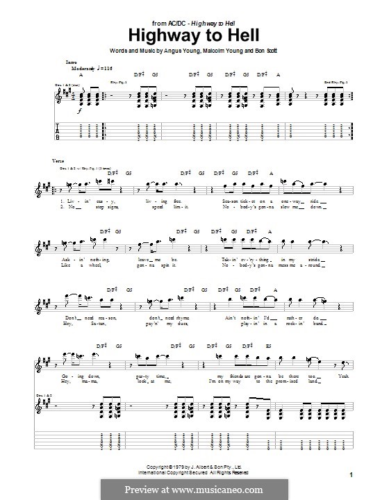 Highway to Hell (AC/DC) von A. Young, B. Scott, B. Johnson, M. Young