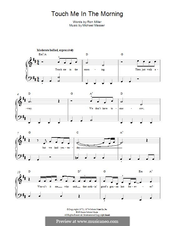 Touch Me in the Morning (Diana Ross) von M. Masser Noten auf MusicaNeo