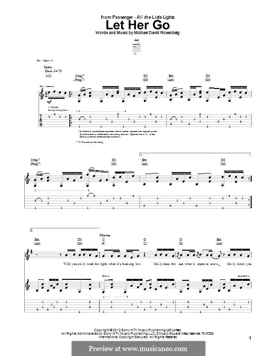 Let Her Go (Passenger) von M. Rosenberg Noten auf MusicaNeo