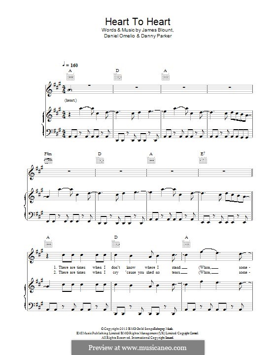 Heart to Heart von D. Omelio, James Blunt, D. Parker Noten auf MusicaNeo