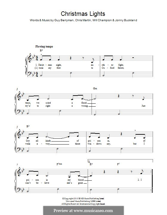 Christmas Lights (Coldplay) von C. Martin, G. Berryman, J. Buckland, W