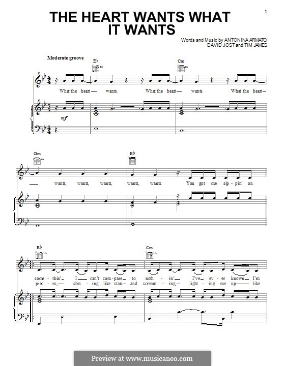 The Heart Wants What It Wants (Selena Gomez) von A. Armato, T. James, D. Jost auf MusicaNeo