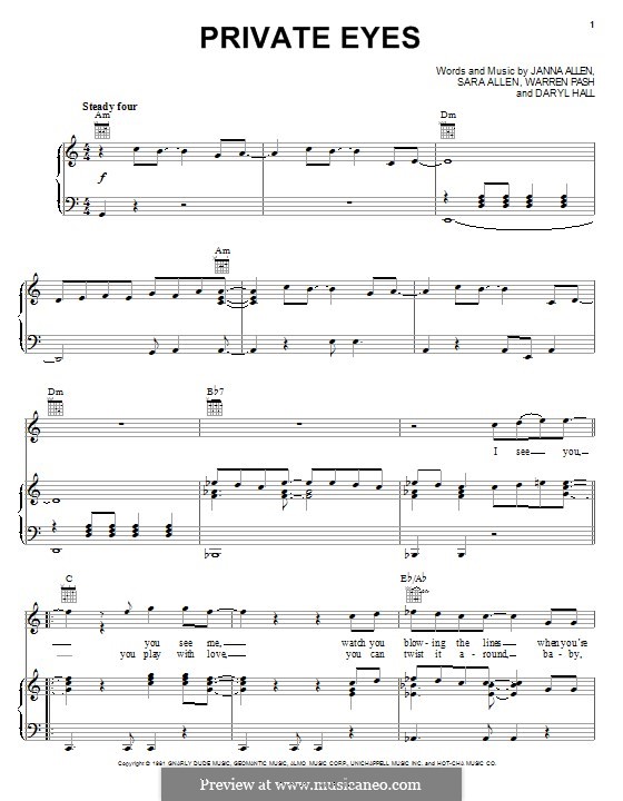 Private Eyes (Hall & Oates) von D. Hall, J. Allen, S. Allen, W. Pash