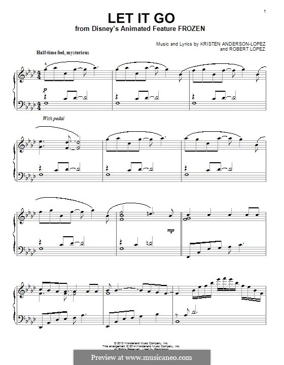 Let It Go (from Frozen), for Piano von R. Lopez, K. AndersonLopez auf