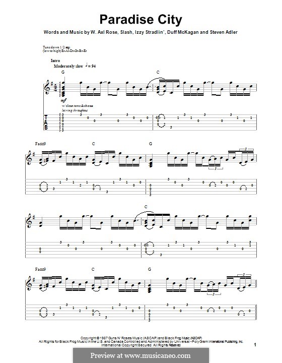 Paradise City (Guns N' Roses) von Slash, W.A. Rose, D. McKagan, I