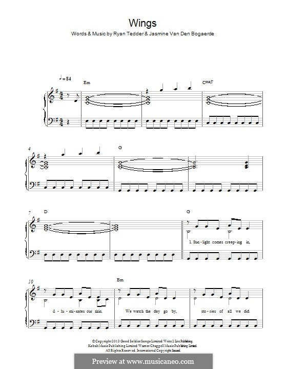 Wings von Birdy, R.B. Tedder Noten auf MusicaNeo