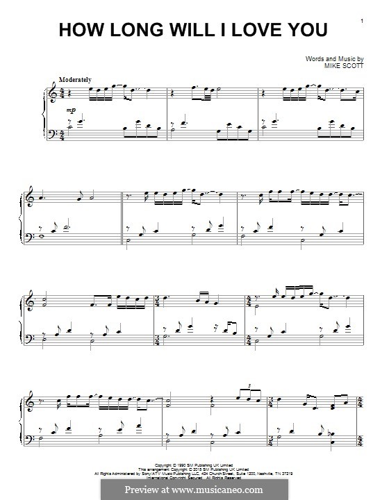 How Long Will I Love You von M. Scott Noten auf MusicaNeo