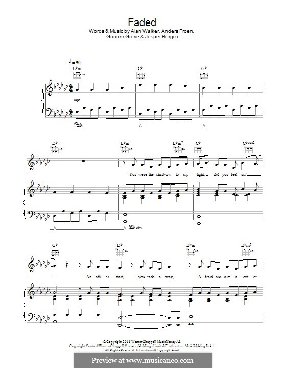 Faded von A. Walker, A. Froen, G. Greve, J. Noten auf MusicaNeo
