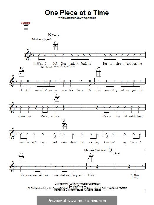 One Piece at a Time von W. Kemp Noten auf MusicaNeo