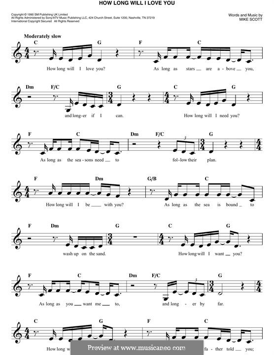 How Long Will I Love You von M. Scott Noten auf MusicaNeo