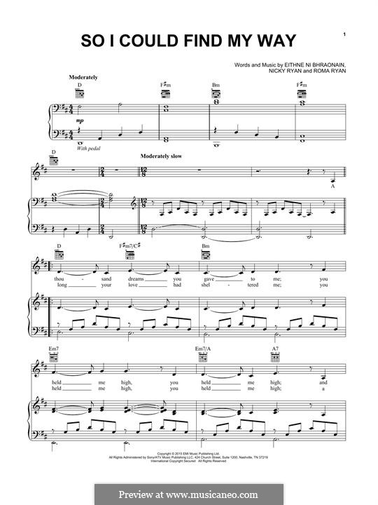 So I Could Find My Way (Enya) von E.N. Bhraonain, N. Ryan, R. Ryan auf