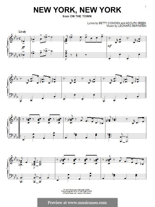 New York, New York (Frank Sinatra) von L. Bernstein Noten auf MusicaNeo