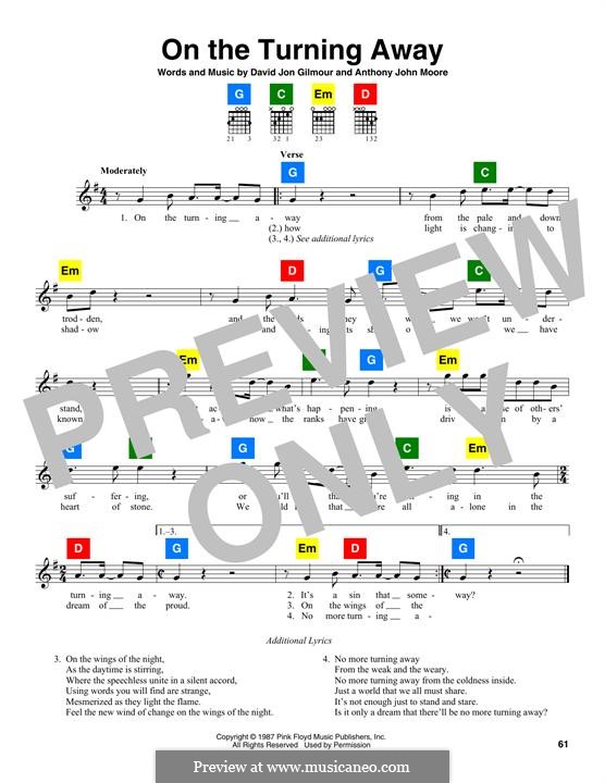 On the Turning Away (Pink Floyd) von A. Moore, D. Gilmour auf MusicaNeo