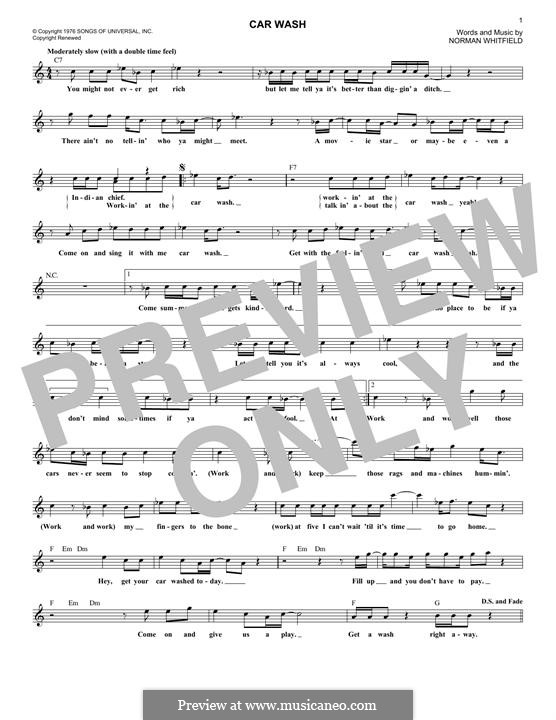 Car Wash (Rose Royce) von N.J. Whitfield Noten auf MusicaNeo