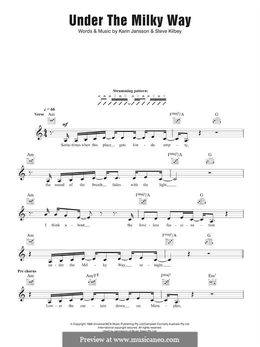Under the Milky Way (The Church) von K. Jansson, S. Kilbey auf MusicaNeo