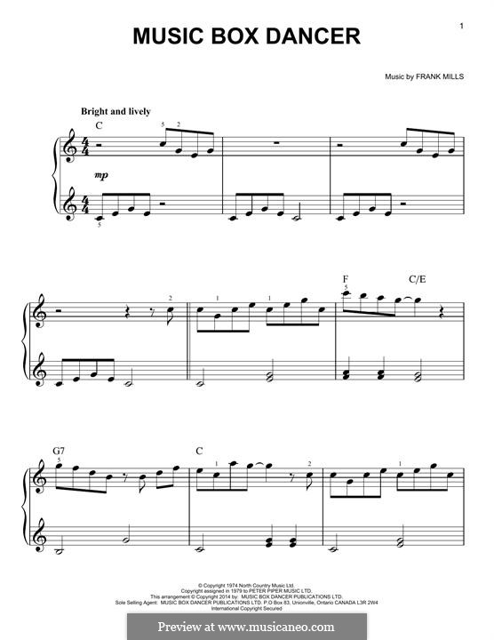 Music Box Dancer von F. Mills Noten auf MusicaNeo