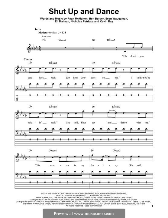 Shut Up and Dance (Walk the Moon) von N. Petricca, R. McMahon, E