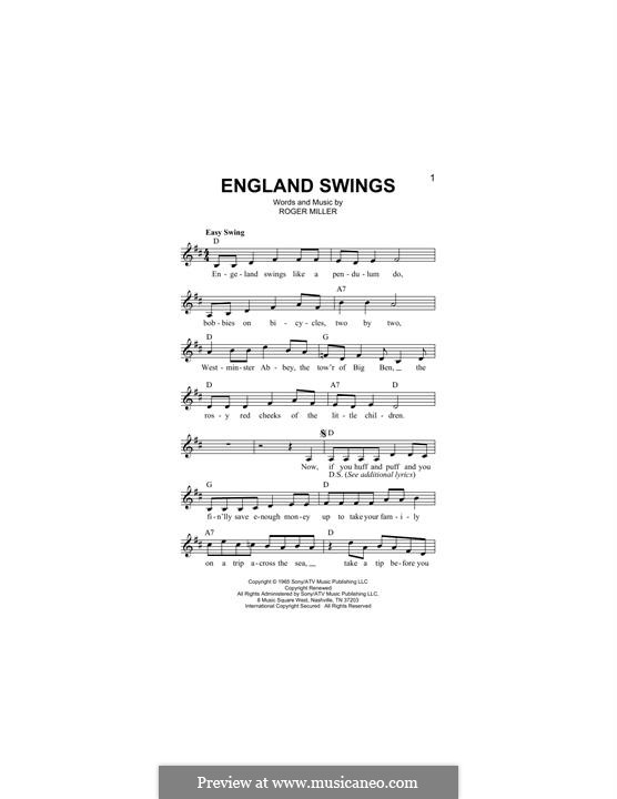 England Swings von R. Miller Noten auf MusicaNeo