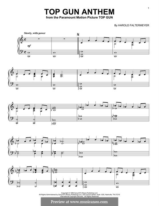 Top Gun (Anthem) von H. Faltermeyer Noten auf MusicaNeo