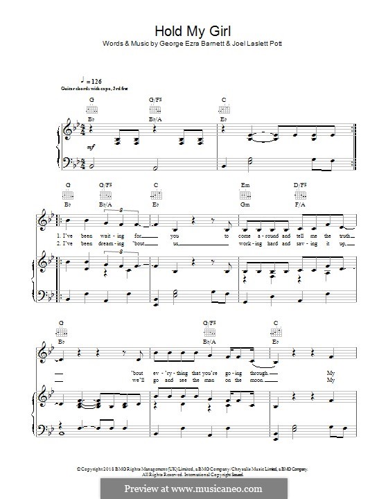 Hold My Girl von J. Pott, G.E. Noten auf MusicaNeo