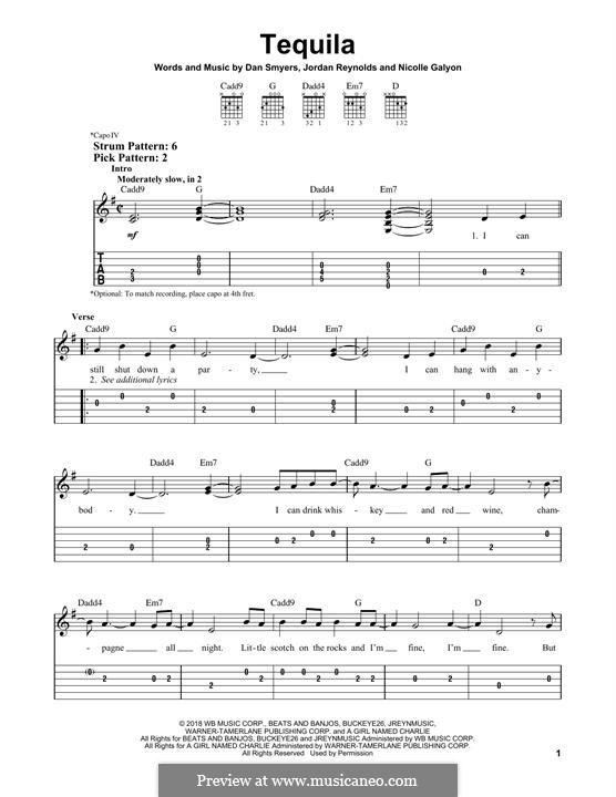 Tequila (Dan + Shay) von N. Galyon, D. Smyers, J. Reynolds auf MusicaNeo