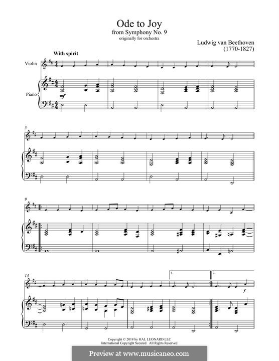 Ode an die Freude (Sinfonie Nr.9, Op.125) von L.v. Beethoven auf MusicaNeo