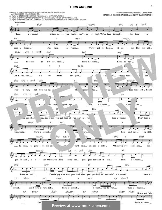 Turn Around von B. Bacharach, C.B. Sager, N. Diamond Noten auf MusicaNeo
